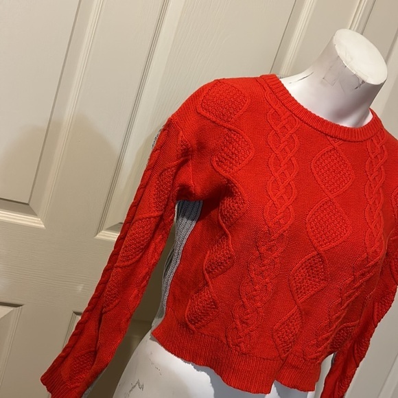 Nordstrom Color Block Crop Sweater. Size L 10/12 - Picture 3 of 10